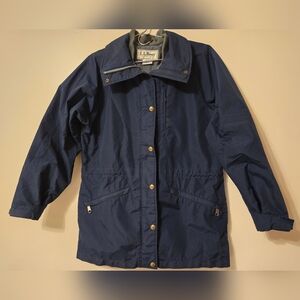 Vintage L.L. Bean Jacket Womens Med NO Hood Gore-Tex Blue Made In USA Parka